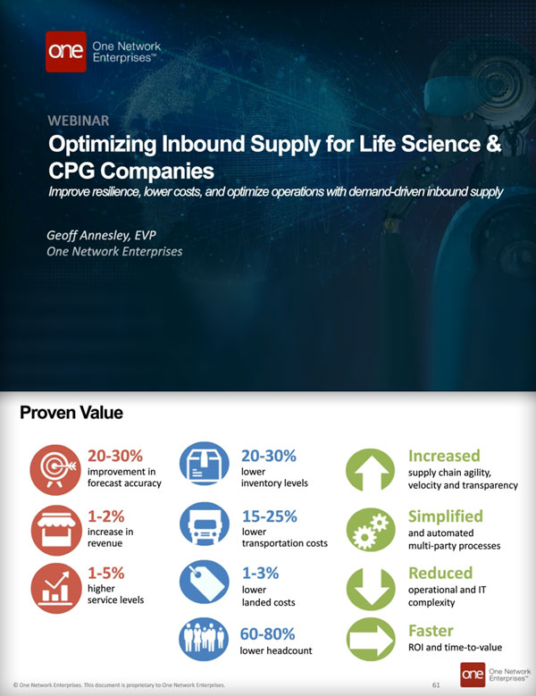 Webinar: Optimizing Inbound Supply for Life Sciences & CPG 